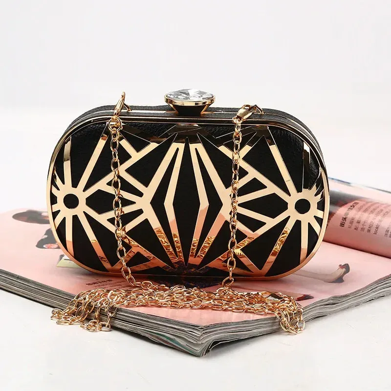 Women's Evening Lipstick Clutch Bag with Chain