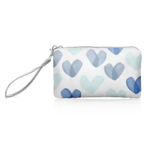 Zip Wristlet - "Language of Love" in Shades of Blue