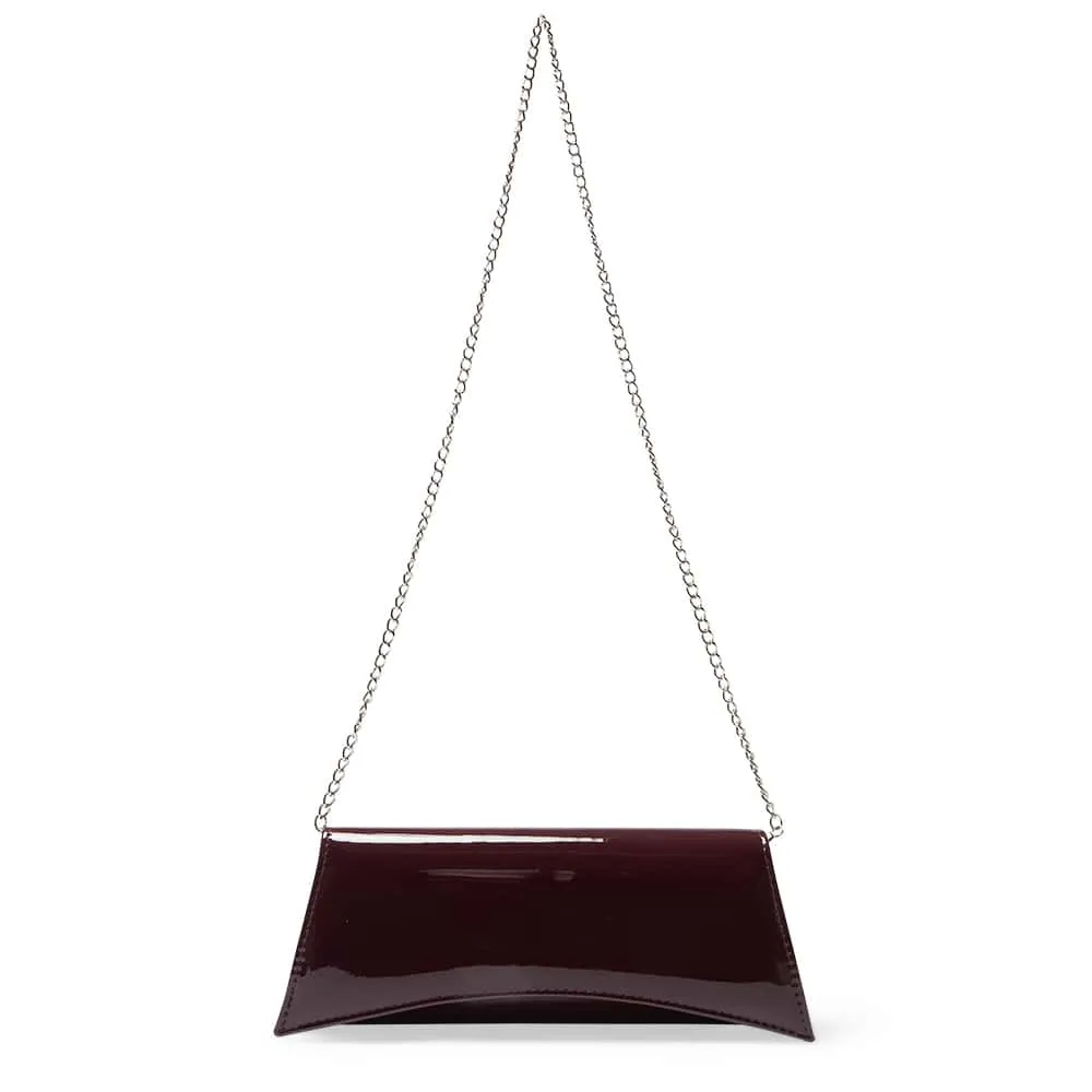 Zoey Evening Bag in Bordeaux Patent